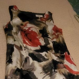 Kasper Womens Size Large Black P/O Orange Lined Dress Simple Versatile Classic